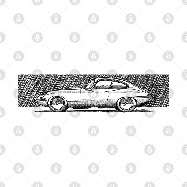 Handmade sketchy drawing of the most beautifull car ever! by jaagdesign