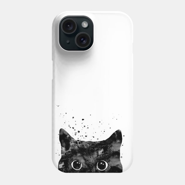 Peeking cat Phone Case by RosaliArt