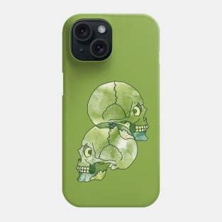 Two green skulls Phone Case