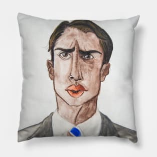 Indian Man, British Suit Watercolor portrait Pillow