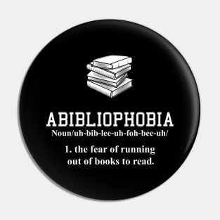 Abibliophobia Book Books Bookish Gift Pin