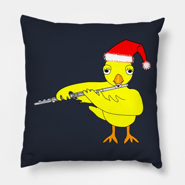 Santa Cap Flute Chick F Pillow by Barthol Graphics