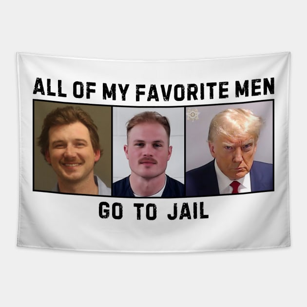 All Of My Favorite Men Go To Jail Retro Tapestry by Angelavasquez