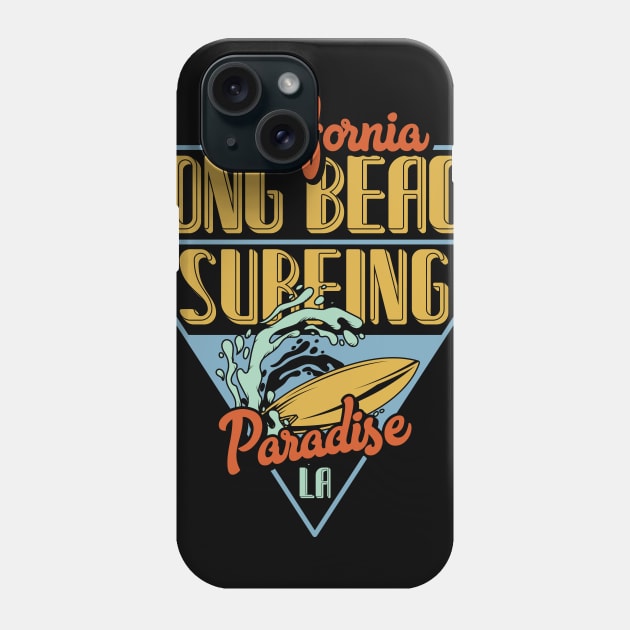 California surfing classic old school paradise waves surfboard Phone Case by SpaceWiz95