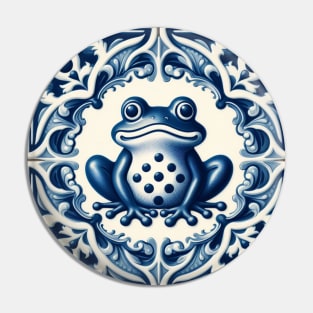 Delft Tile With Dotted Frog No.1 Pin