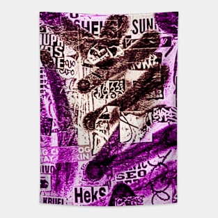 Black Urban Graffiti Street Purple Art NYC Tapestry