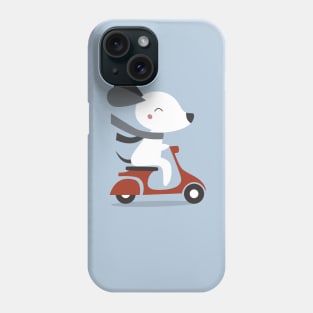 Kawaii Cute Dog Riding A Scooter Phone Case