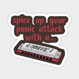 Spice up your panic attack with a harmonica Magnet