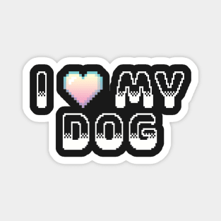 I Heart My Dog Video Game Graphic White Magnet
