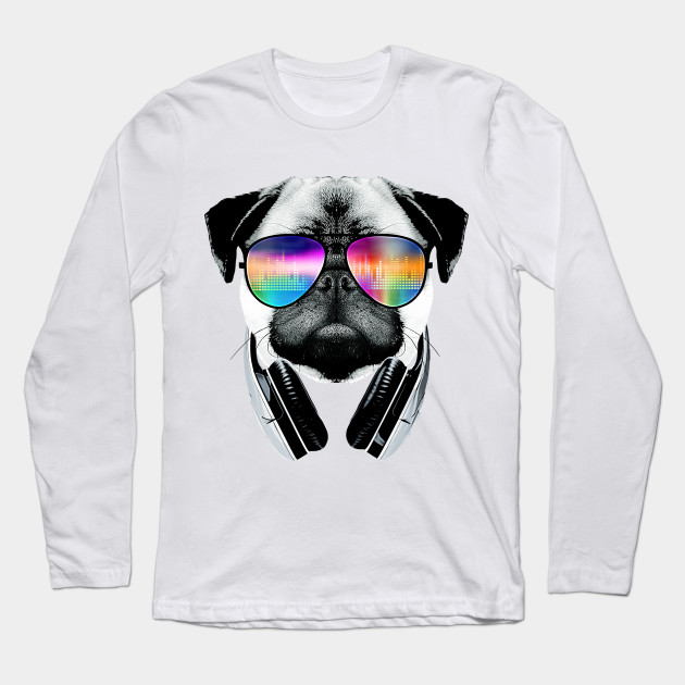 dj pug dj pug headphone sleeve t shirt teepublic dj pug dj pug headphone sleeve t shirt teepublic