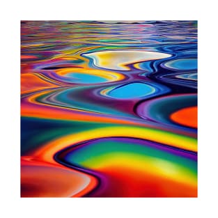 Liquid Colors Flowing Infinitely - Heavy Texture Swirling Thick Wet Paint - Abstract Inspirational Rainbow Drips T-Shirt