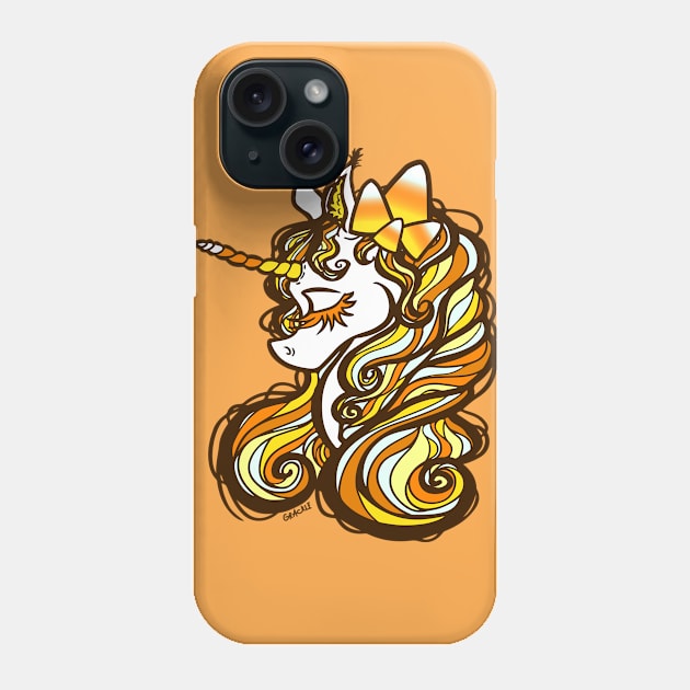 Candy Corn Unicorn Phone Case by Jan Grackle