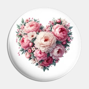 Heart Shaped Flowers Pin