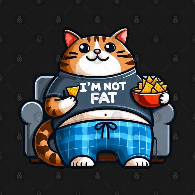 I Am Not Fat meme Tabby Cat Couch Potato Nachos by Plushism