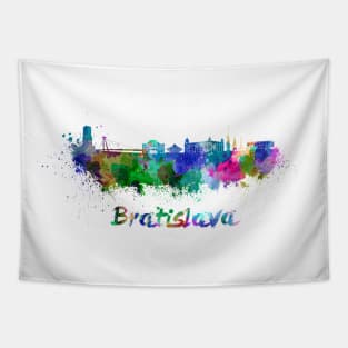 Bratislava skyline in watercolor Tapestry