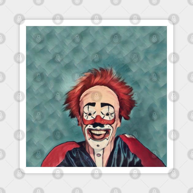 Creepy Clown Magnet by funhousejen