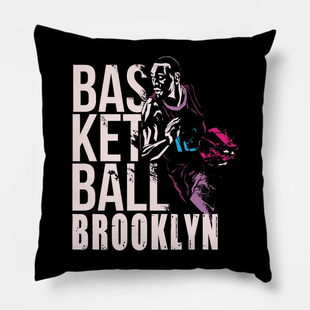 Brooklyn basketball  bklyn new york basketball Pillow by JayD World