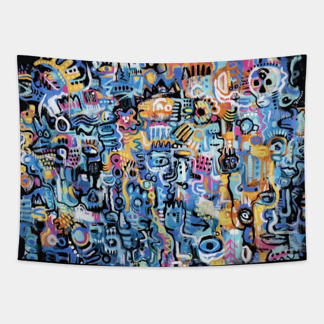 Night adventure Tapestry by Daria Kusto