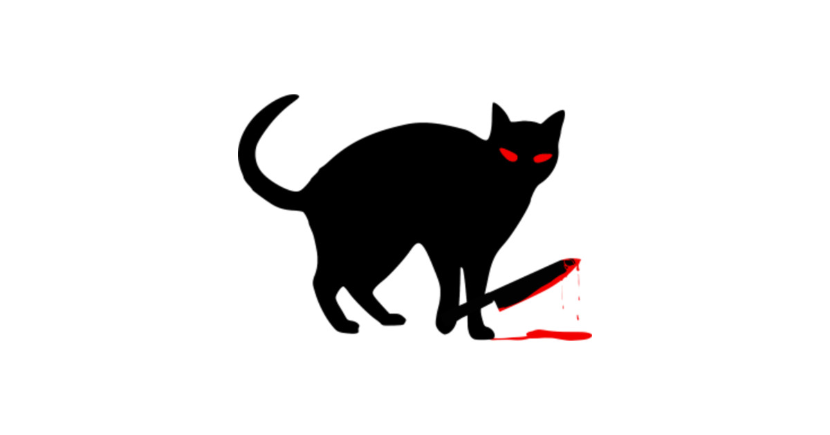 Funny Cat Knife Bloody Halloween Costume Black Cat WHAT? Cat What