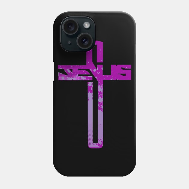 Purple Jesus Cross Phone Case by AlondraHanley