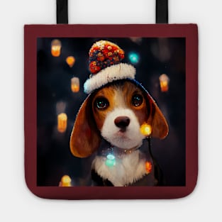 Christmas Beagle - Cute Dog On a Winter Christmas Day Tote