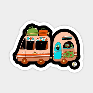 Vintage Van and Caravan! Magnet