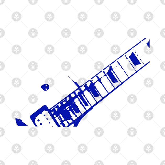 Guitar neck musician design blue by Made the Cut