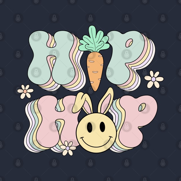 Hip Hop Groovy Easter 2024 Bunny Ears Retro Vintage by JDVNart