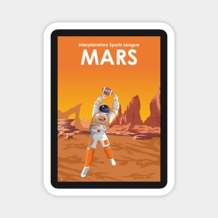 Mars Sports League Vintage Travel Poster Magnet