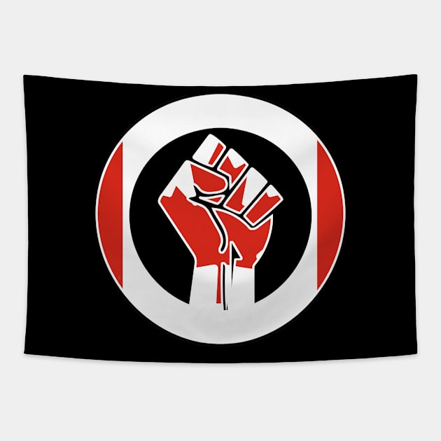 Black Lives Matter Fist Circled Flag Canada Tapestry by aaallsmiles