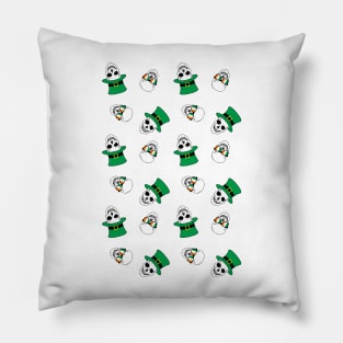 st. Paddy's day skulls blue Pillow