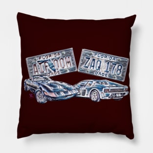 Miami Vice cars and  plates Pillow