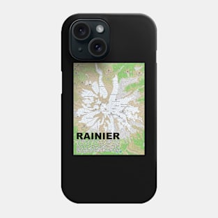 Summit Serenity: Rainier Elevation Map Phone Case