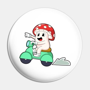 Mushroom as Biker with Scooter Pin