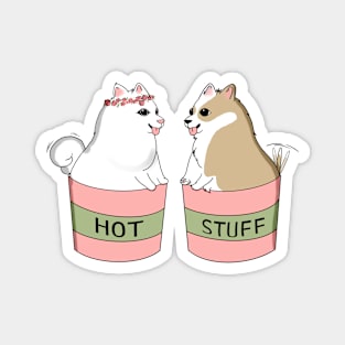 Cute and small puppies in a cup Magnet