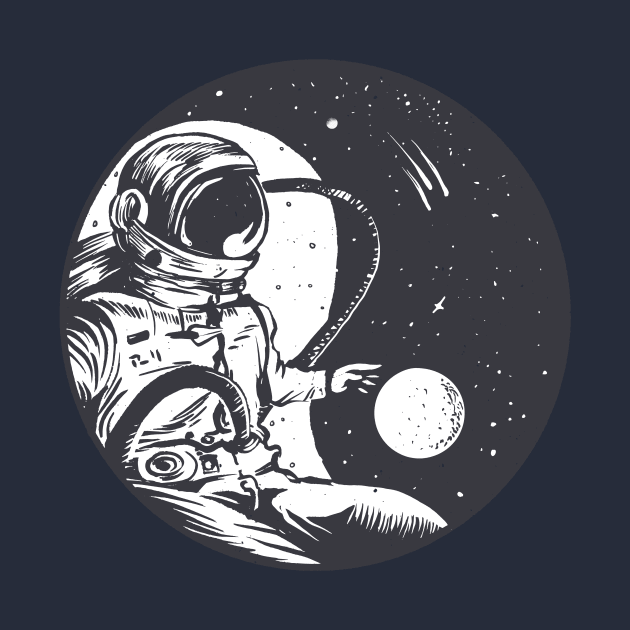 Astronaut, ying- yang circle space by FelippaFelder