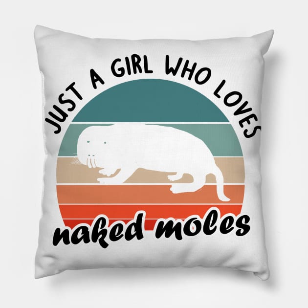 Girls women love naked mole rat fan costume gift Pillow by FindYourFavouriteDesign