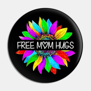 Free Mom Hugs Gay Pride LGBT Daisy Hippie Pin