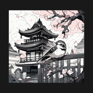 Japanese Scenery with bird T-Shirt