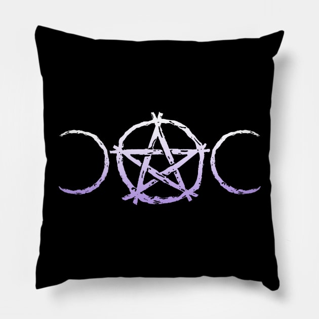 Wiccan & Pagan Nature Twigs Pentacle Triple Moons Pillow by BeesEz