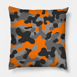 Orange Camouflage Pattern Pillow