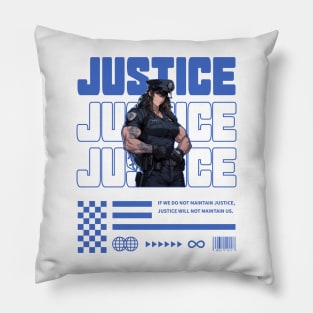 Muscular Police Anime Style Design | JUSTICE Pillow