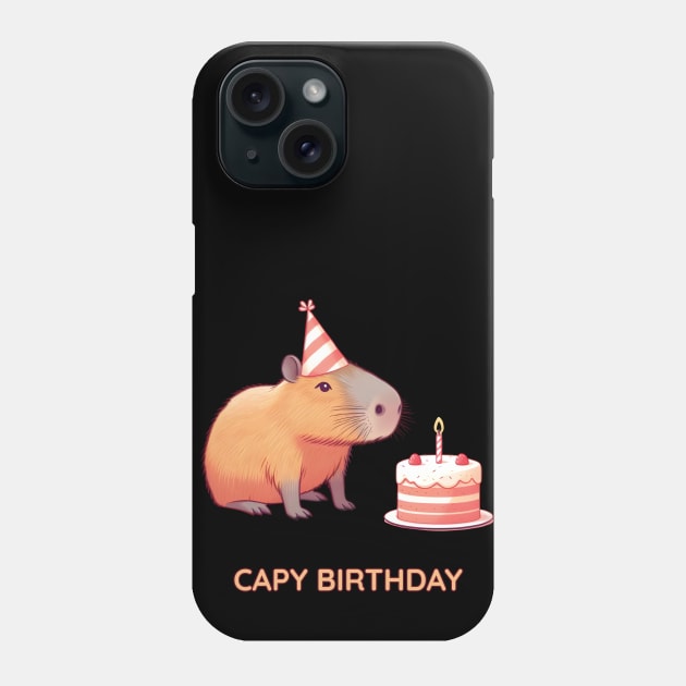 Capy Birthday Phone Case by ThesePrints