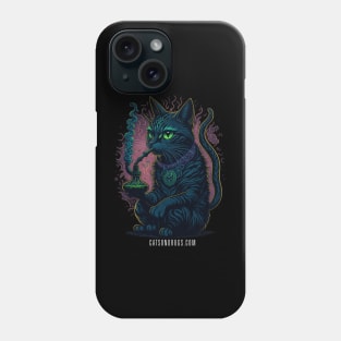 Techno Shirt - Techno Cat - Catsondrugs.com - rave, edm, festival, techno, trippy, music, 90s rave, psychedelic, party, trance, rave music, rave krispies, rave flyer Phone Case