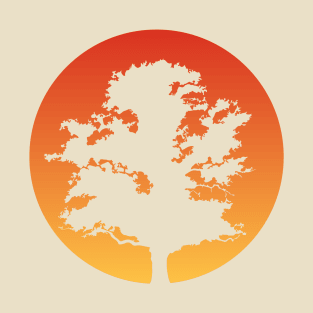 Elegant Tree Silhouette and The Sun III T-Shirt