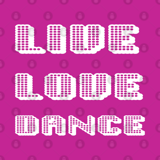 Live Love Dance White Geometric Seventies Disco Text by taiche