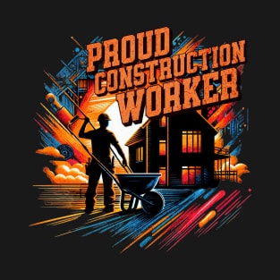 Proud Construction Worker Untold Heroes Design T-Shirt