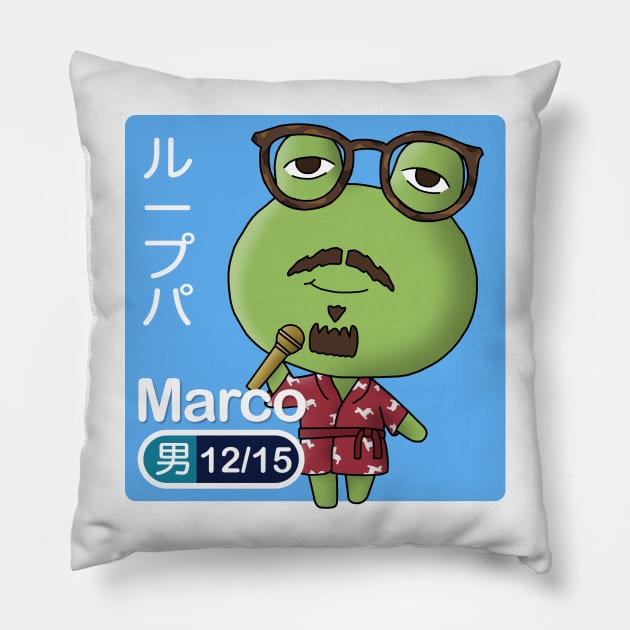 Marco Ribbitlet Pillow by Riki Prosper