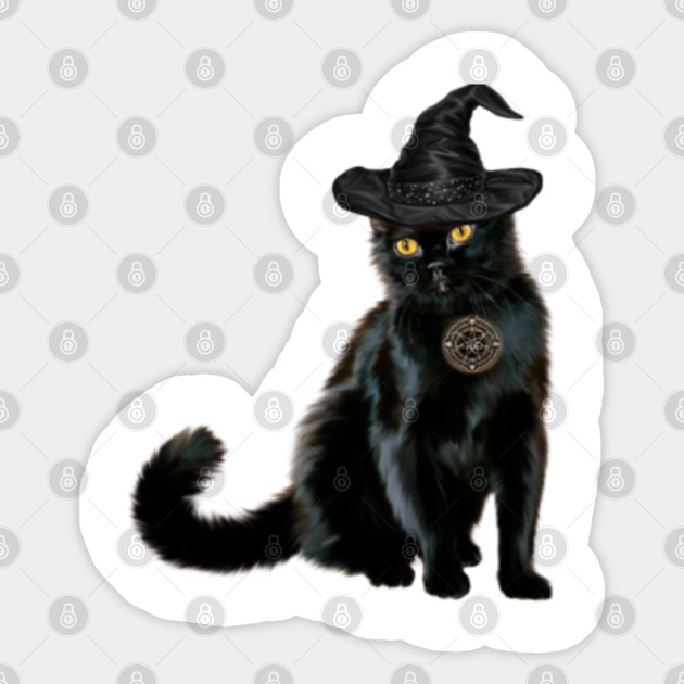 Vintage Scary Halloween Black Cat Costume Witch Hat Funny Gift For