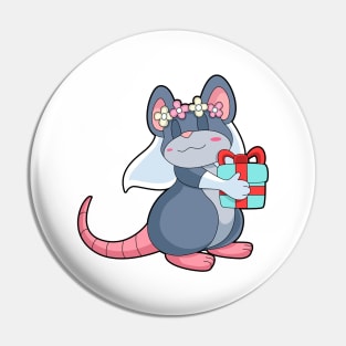 Mouse as Bride with Veil & Gift Pin